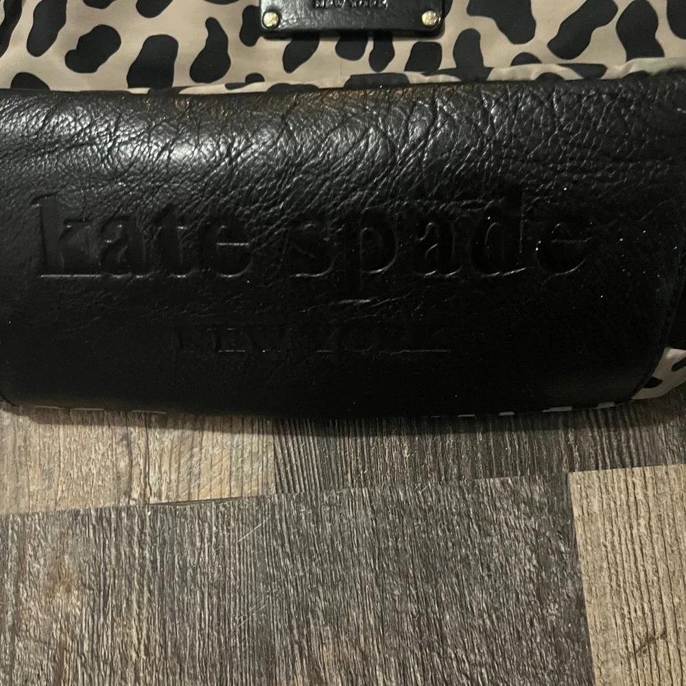 kate spade Beige and Black Leopard Print Satchel